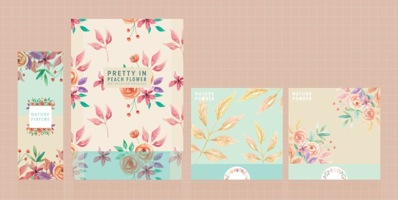 Pretty in Peach Flower Watercolor Package