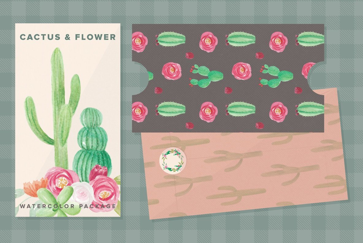 Cactus Flower Watercolor Package 1