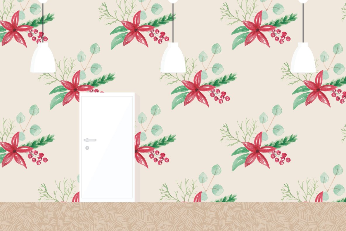 Festive Christmas Flower Watercolor Package Festive Christmas Flower Watercolor Package