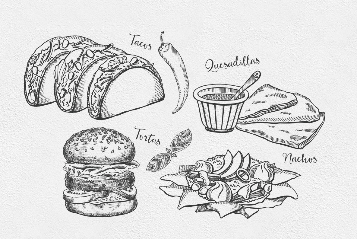 Mexican Food Illustrations 2
