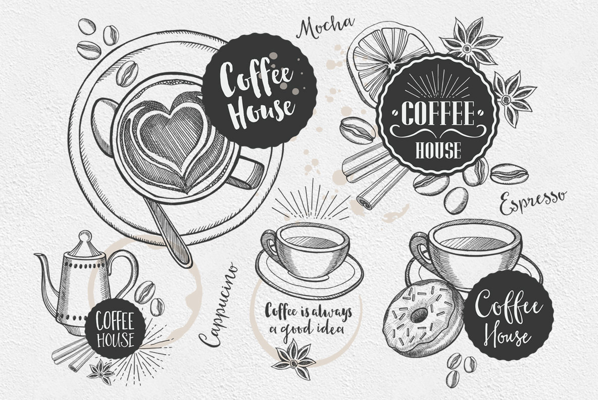 Coffee Drink Illustrations 4