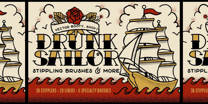Drunk Sailor   Vector Stippling Brushes   More