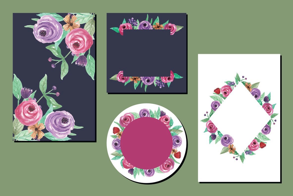 Summer Dance Flowers Watercolor Package Summer Dance Flowers Watercolor Package