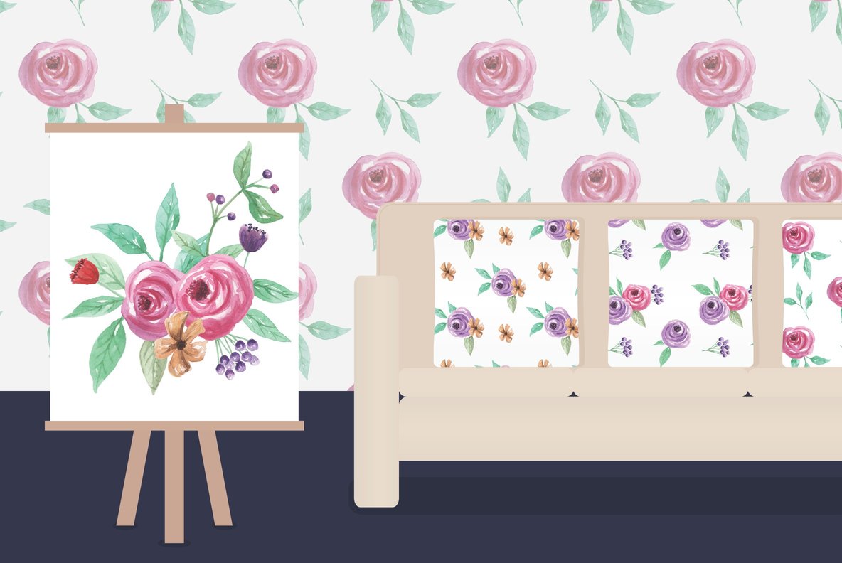 Summer Dance Flowers Watercolor Package Summer Dance Flowers Watercolor Package