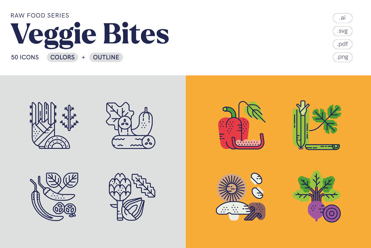Veggie Bites    Food Icons 1