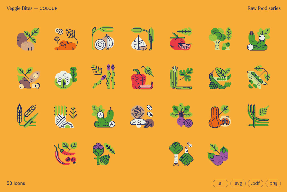 Veggie Bites    Food Icons 3