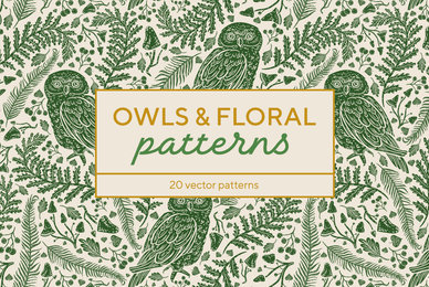 Owls  Floral Patterns
