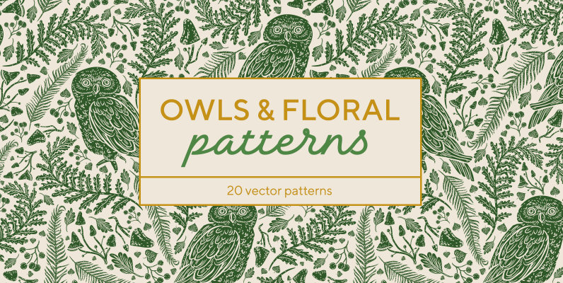 Owls   Floral Patterns