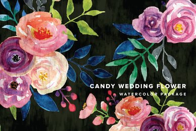 Candy Wedding Flower Watercolor Package
