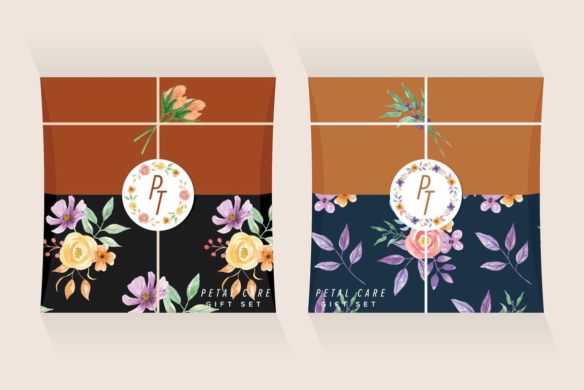 Petal Ombre Pretty Flower Watercolor Package 4