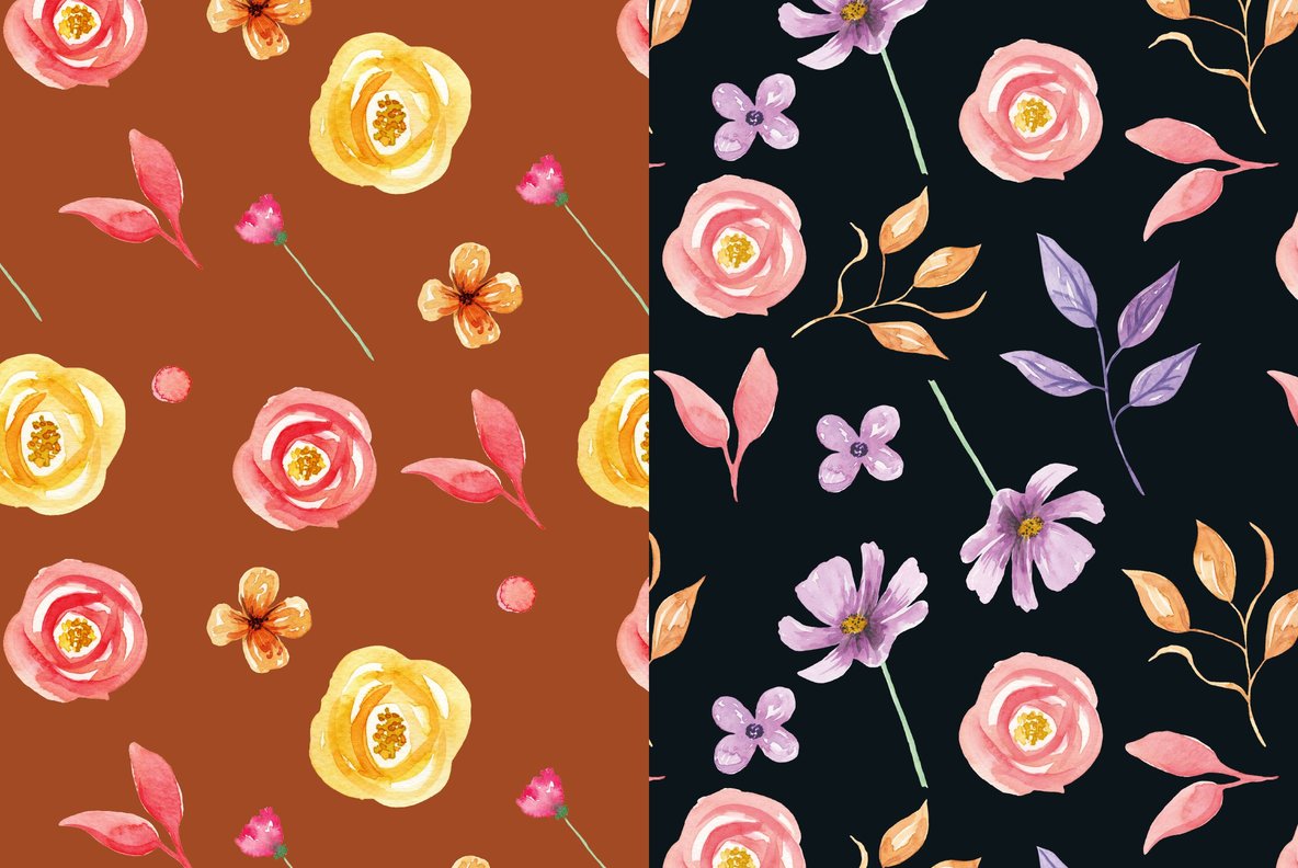 Petal Ombre Pretty Flower Watercolor Package 7