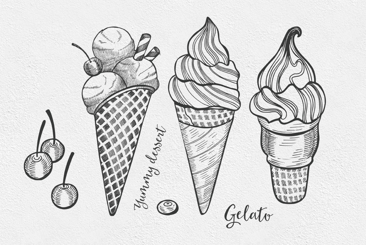 Ice Cream Dessert Illustrations Ice Cream Dessert Illustrations