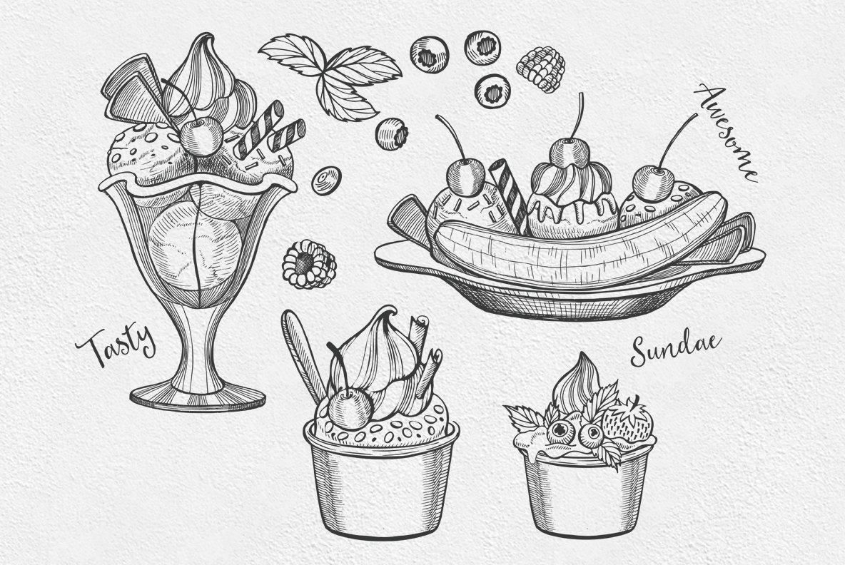 Ice Cream Dessert Illustrations Ice Cream Dessert Illustrations