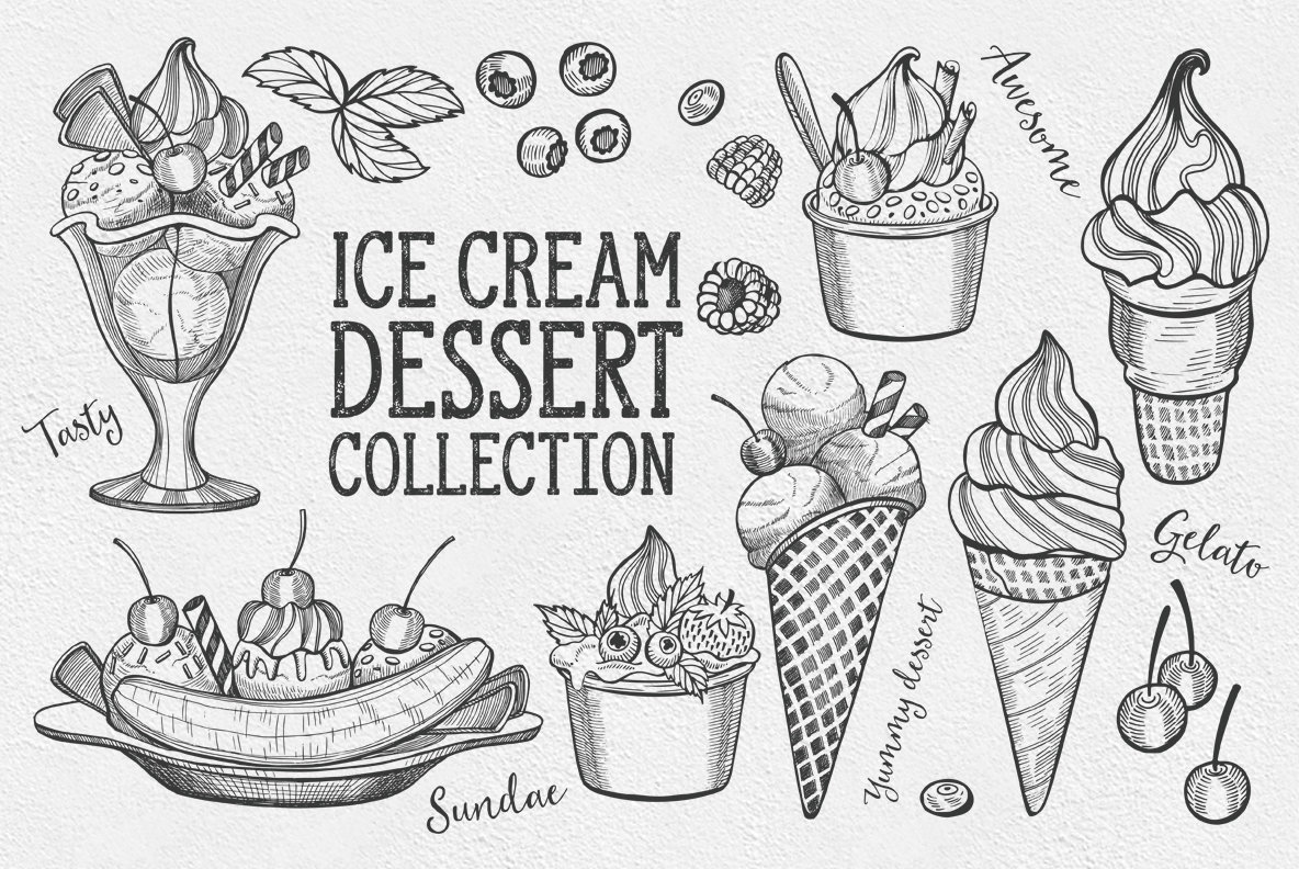 Ice Cream Dessert Illustrations Ice Cream Dessert Illustrations