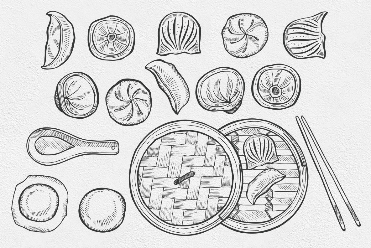 Dumpling Food Illustrations 2