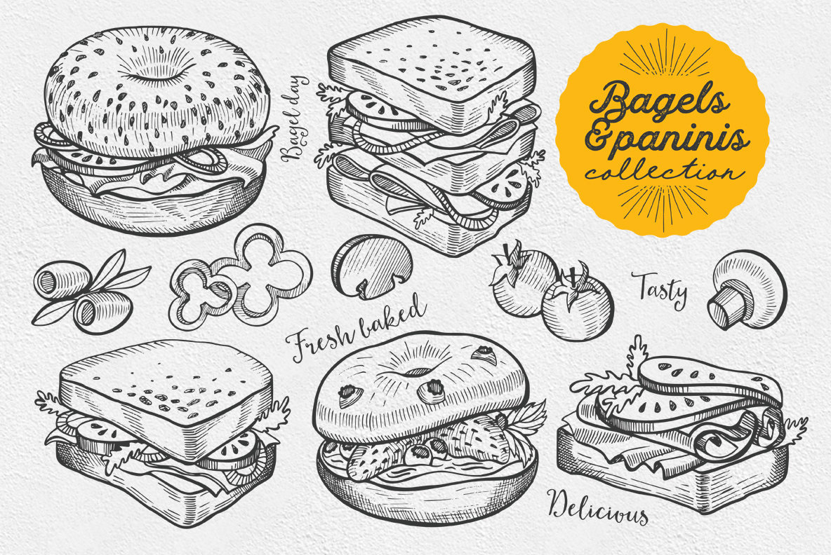 Bagel Food Illustrations 4