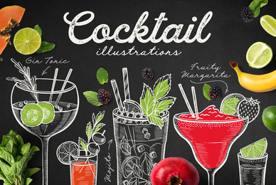 Alcohol Cocktail Illustrations