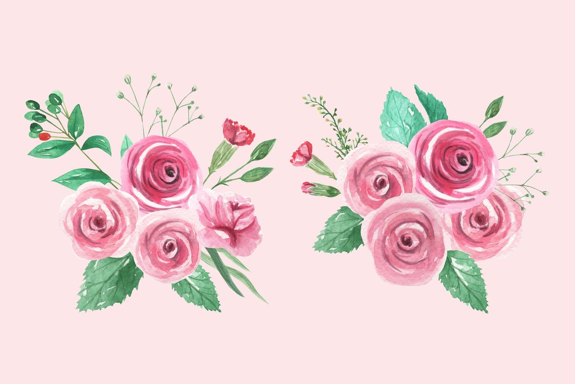 Rose Garden Watercolor Package Rose Garden Watercolor Package