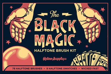Black Magic Halftones   Vector Halftone Pattern Brushes