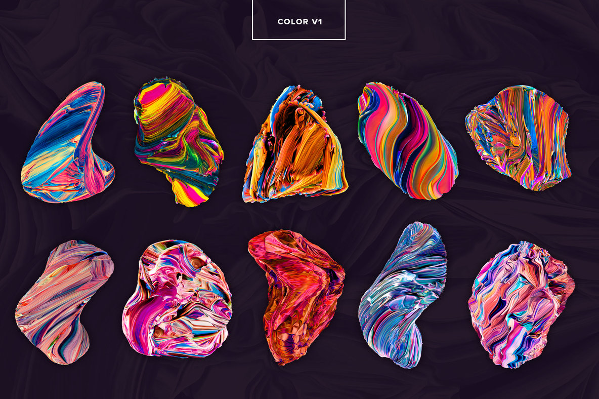 Displaced  80 Isolated Abstract 3D Textures 11