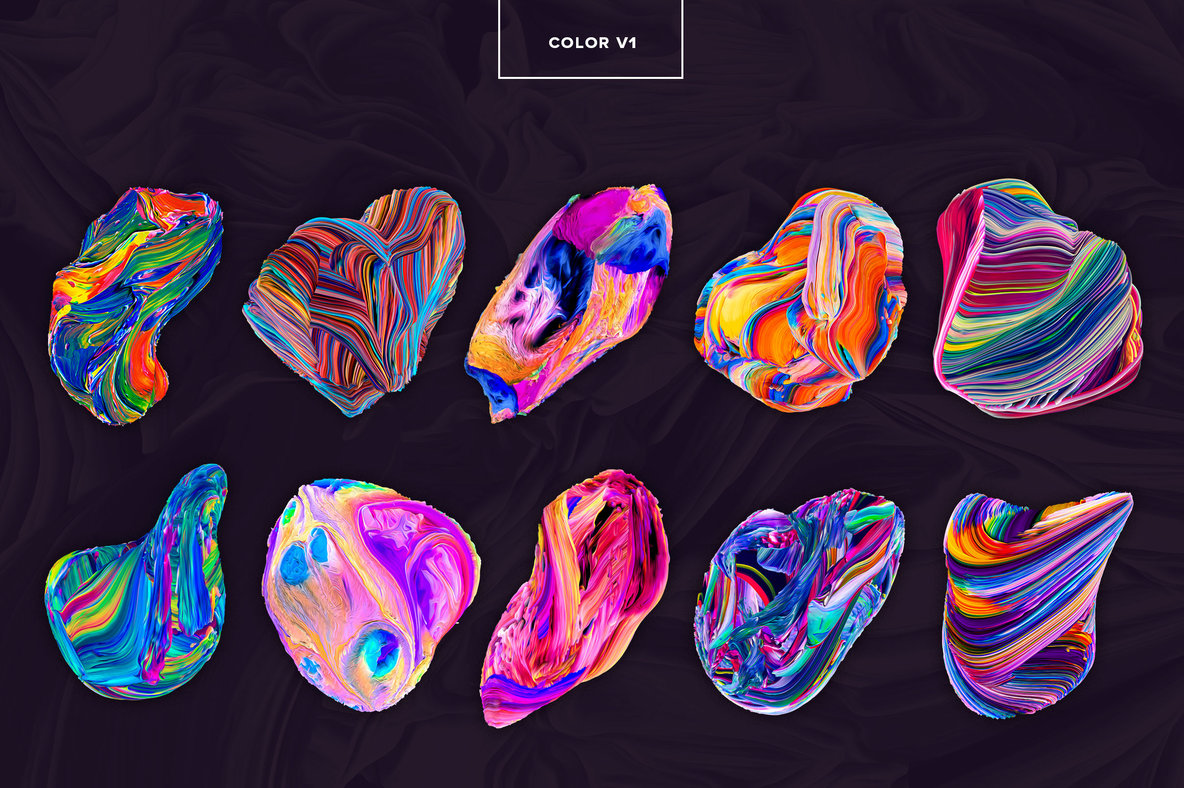 Displaced  80 Isolated Abstract 3D Textures 12