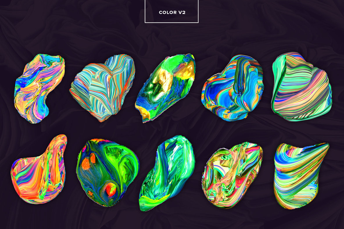 Displaced  80 Isolated Abstract 3D Textures 14