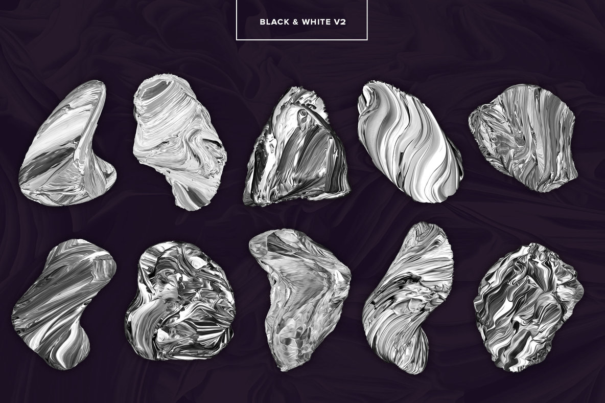 Displaced  80 Isolated Abstract 3D Textures 17