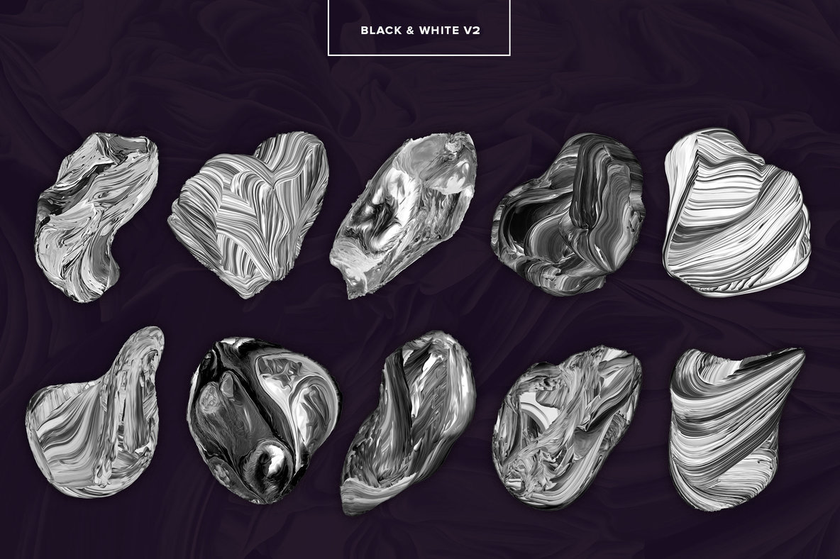 Displaced  80 Isolated Abstract 3D Textures 18