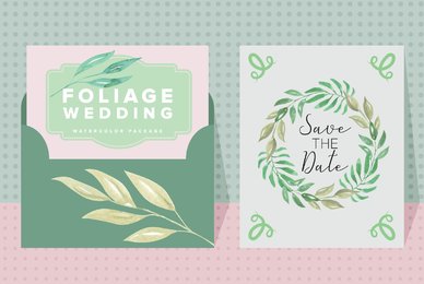Foliage Wedding Watercolor Package