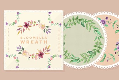 Bloomella Wreath Watercolor Package