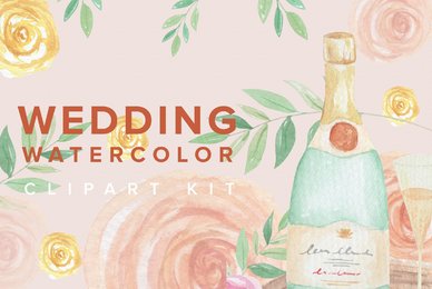 Wedding Watercolor Clipart Kit