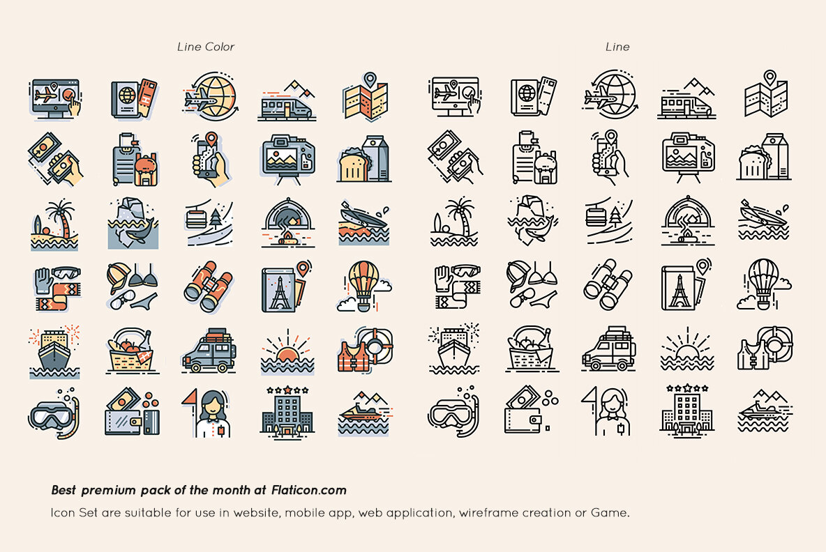 Travel and Vacation Premium Icon Pack Travel and Vacation Premium Icon Pack