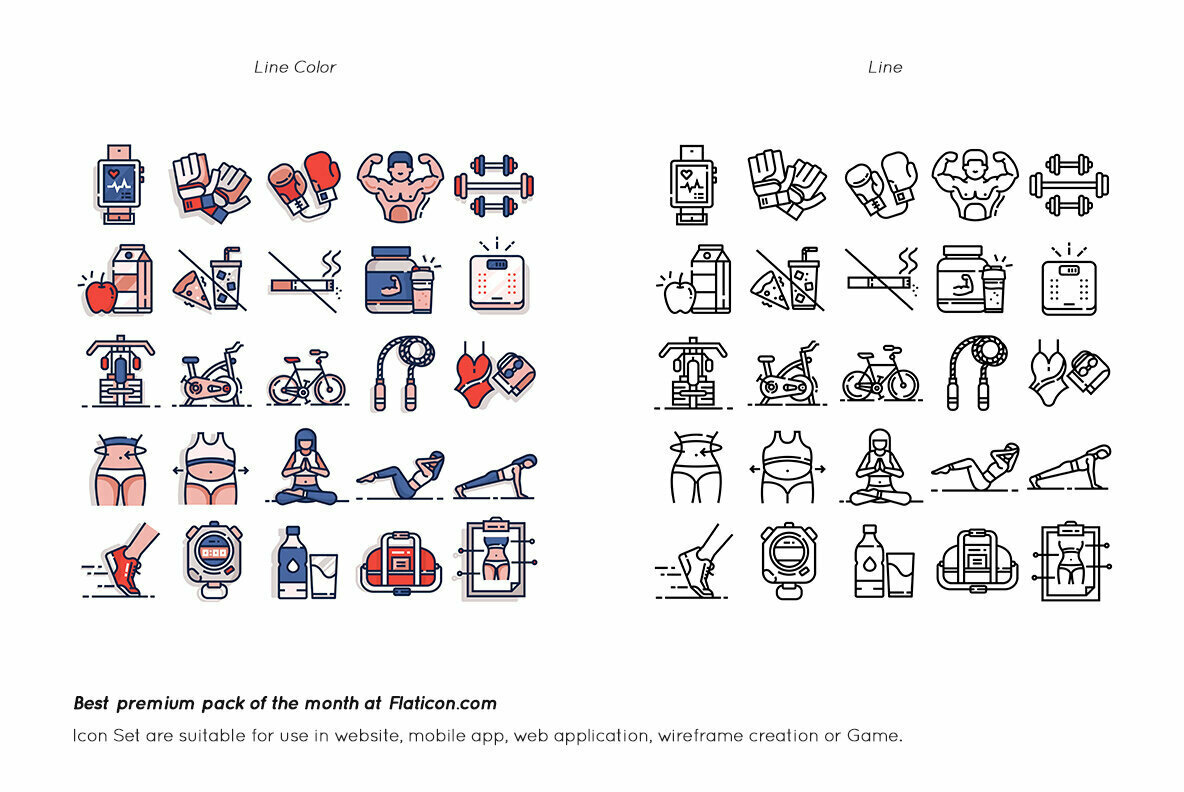 Exercise and Gym Premium Icon Pack 2