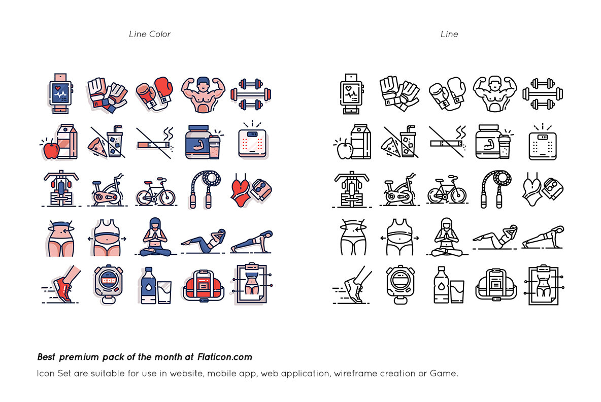 Exercise and Gym Premium Icon Pack 8