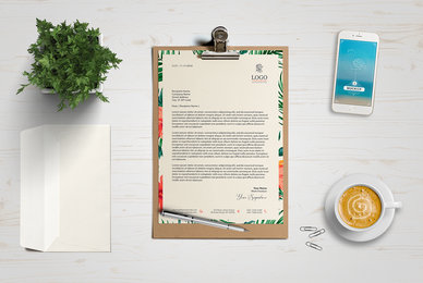 A4 One Page Letterhead   Invoice   Resume Mockup