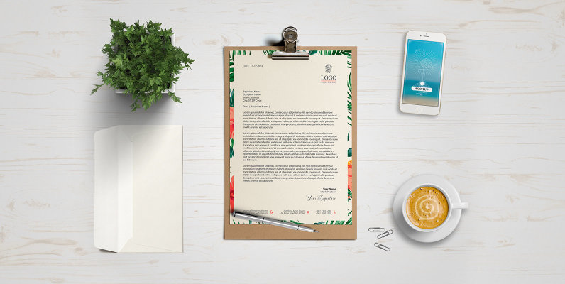 A4 One Page Letterhead   Invoice   Resume Mockup