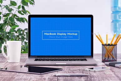 5 Workplace MacBook Display Mockups