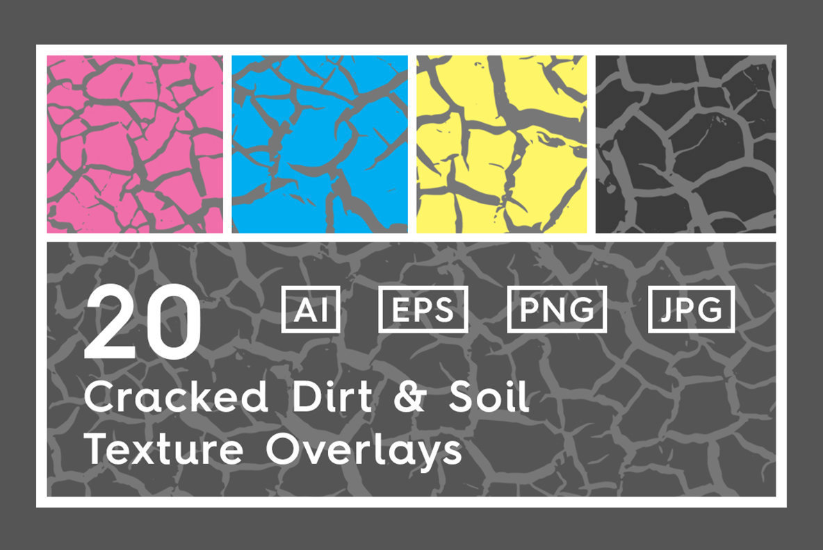 20 Cracked Dirt Texture Overlays 20 Cracked Dirt Texture Overlays