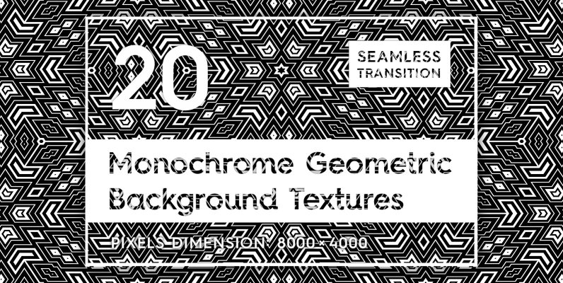 20 Monochrome Geometric Backgrounds
