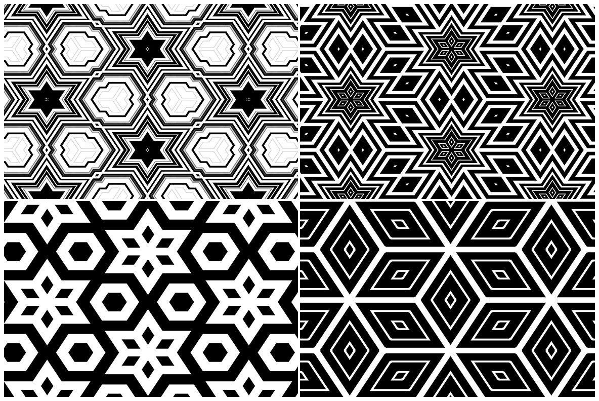 20 Monochrome Geometric Backgrounds 6