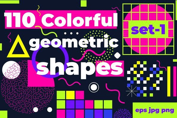 110 Colorful Geometric Shapes Graphics - YouWorkForThem