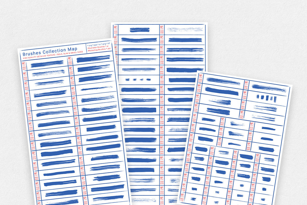 117 Paint Stroke Brushes for Illustrator   Photoshop 4