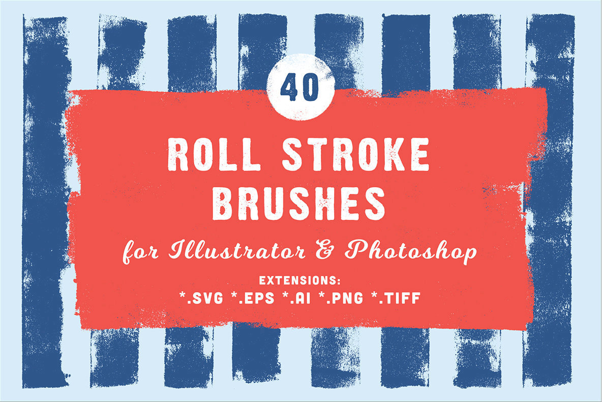 40 Roll Stroke Brushes for Illustrator Photoshop 40 Roll Stroke Brushes for Illustrator Photoshop