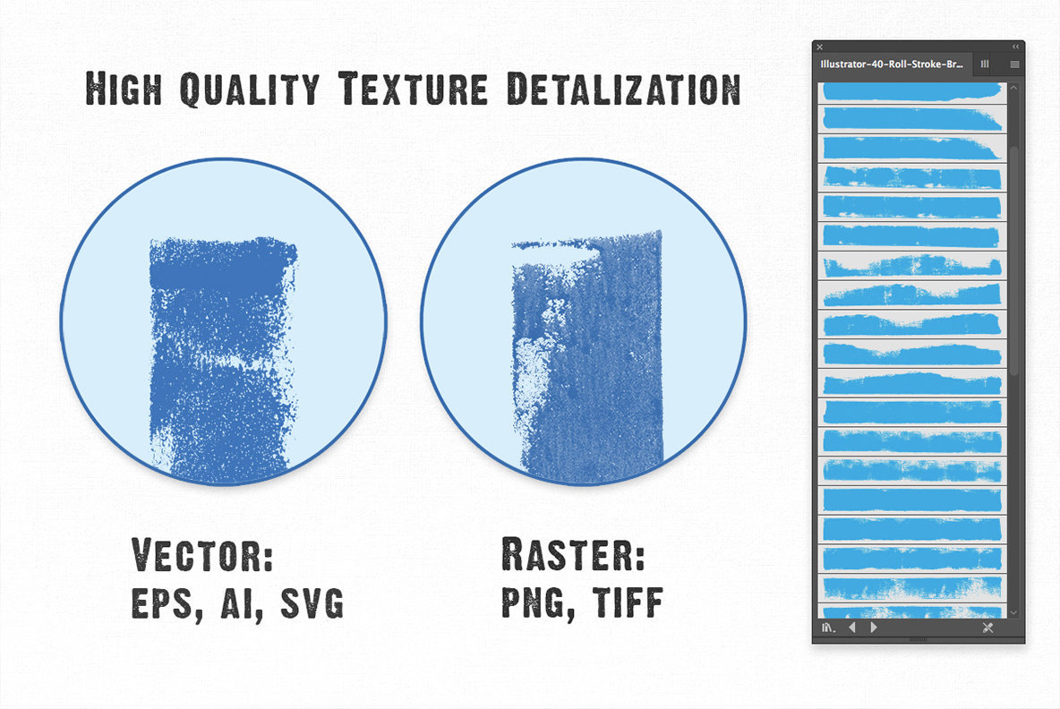 40 Roll Stroke Brushes for Illustrator Photoshop 40 Roll Stroke Brushes for Illustrator Photoshop