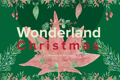 Wonderland Christmas Watercolor Package