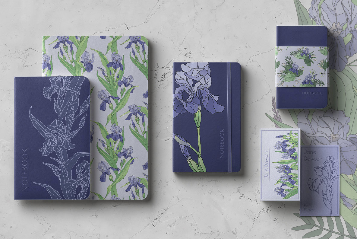 The Iris Bouquet Set of Floral Elements The Iris Bouquet Set of Floral Elements