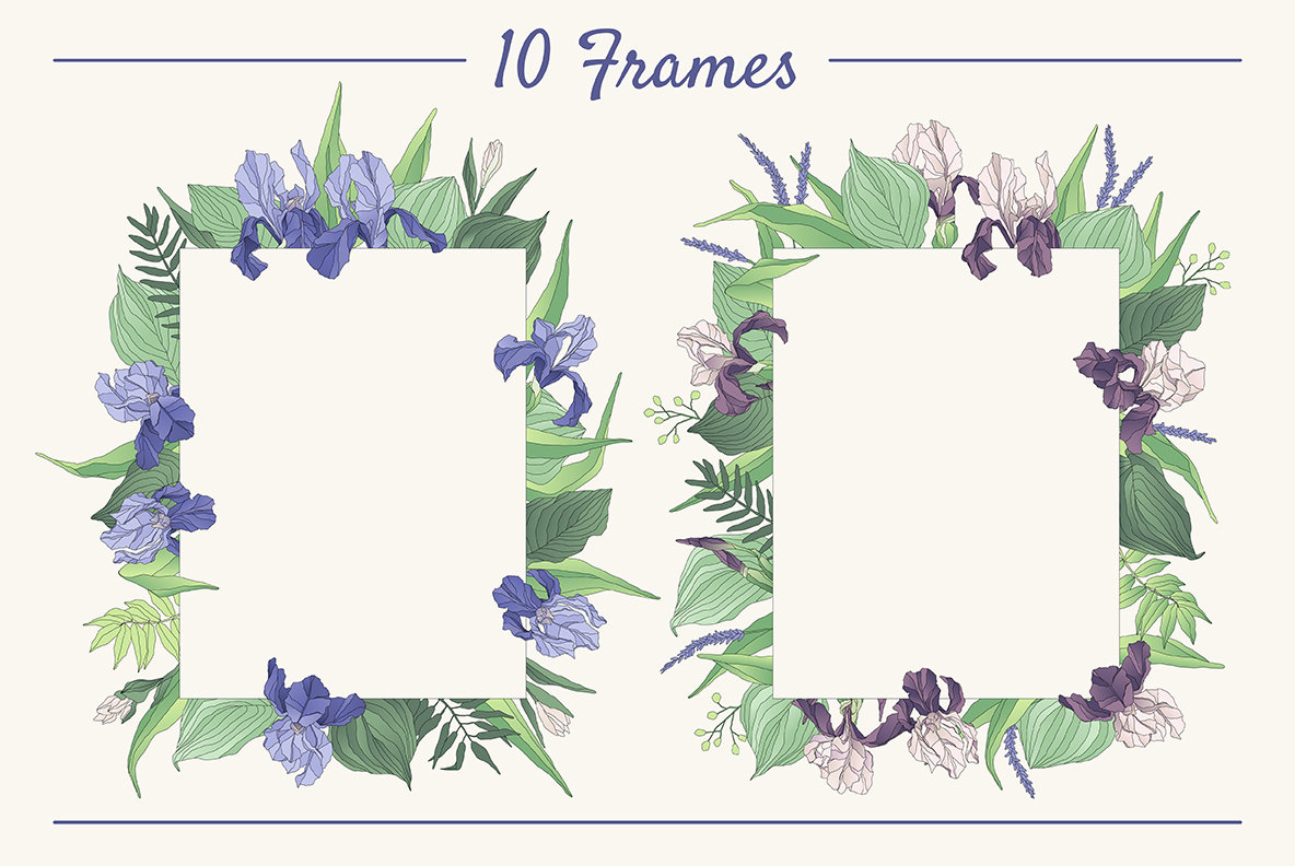 The Iris Bouquet Set of Floral Elements The Iris Bouquet Set of Floral Elements