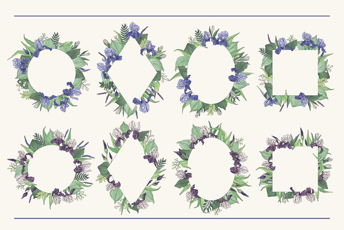 The Iris Bouquet Set of Floral Elements The Iris Bouquet Set of Floral Elements
