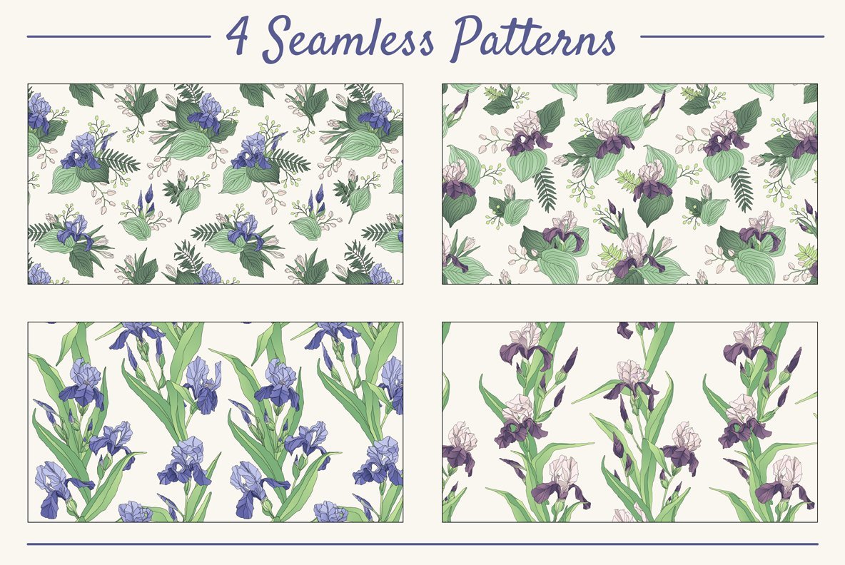 The Iris Bouquet Set of Floral Elements The Iris Bouquet Set of Floral Elements