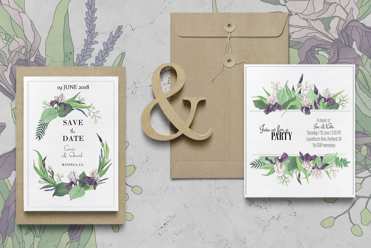 The Iris Bouquet Set of Floral Elements The Iris Bouquet Set of Floral Elements
